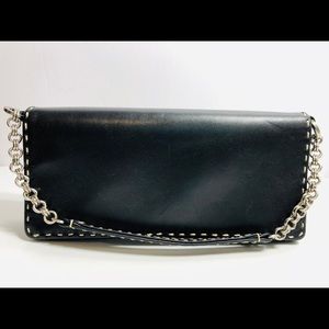 Ann Taylor Genuine Leather wallet Tote with chain